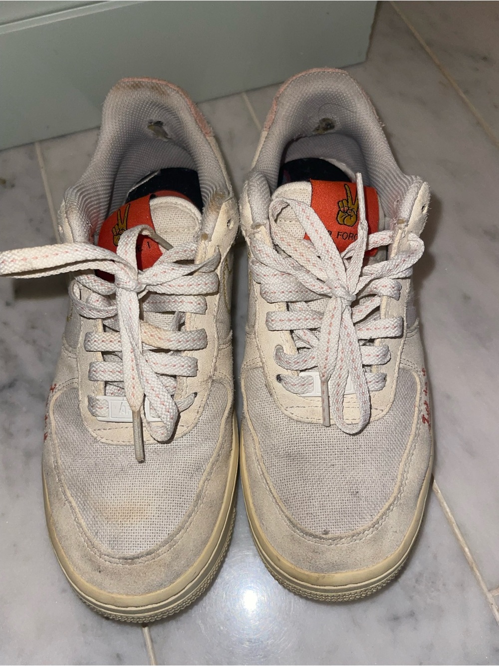 Nike Air Force 1 Low Women's Size 6 Beige Suede "Just Do It"